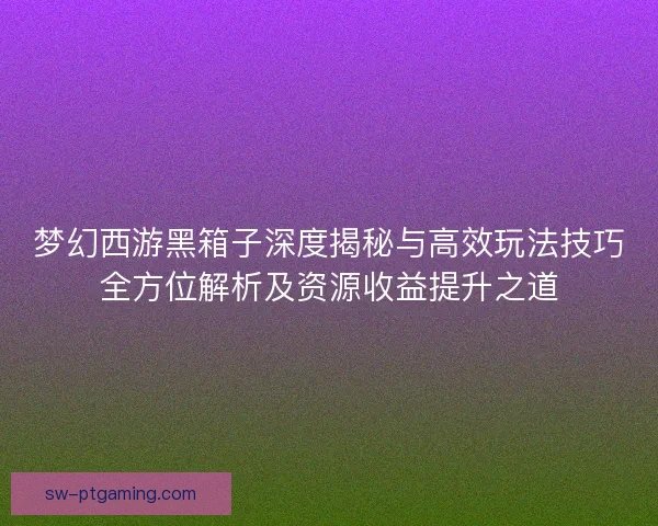 梦幻西游黑箱子深度揭秘与高效玩法技巧全方位解析及资源收益提升之道
